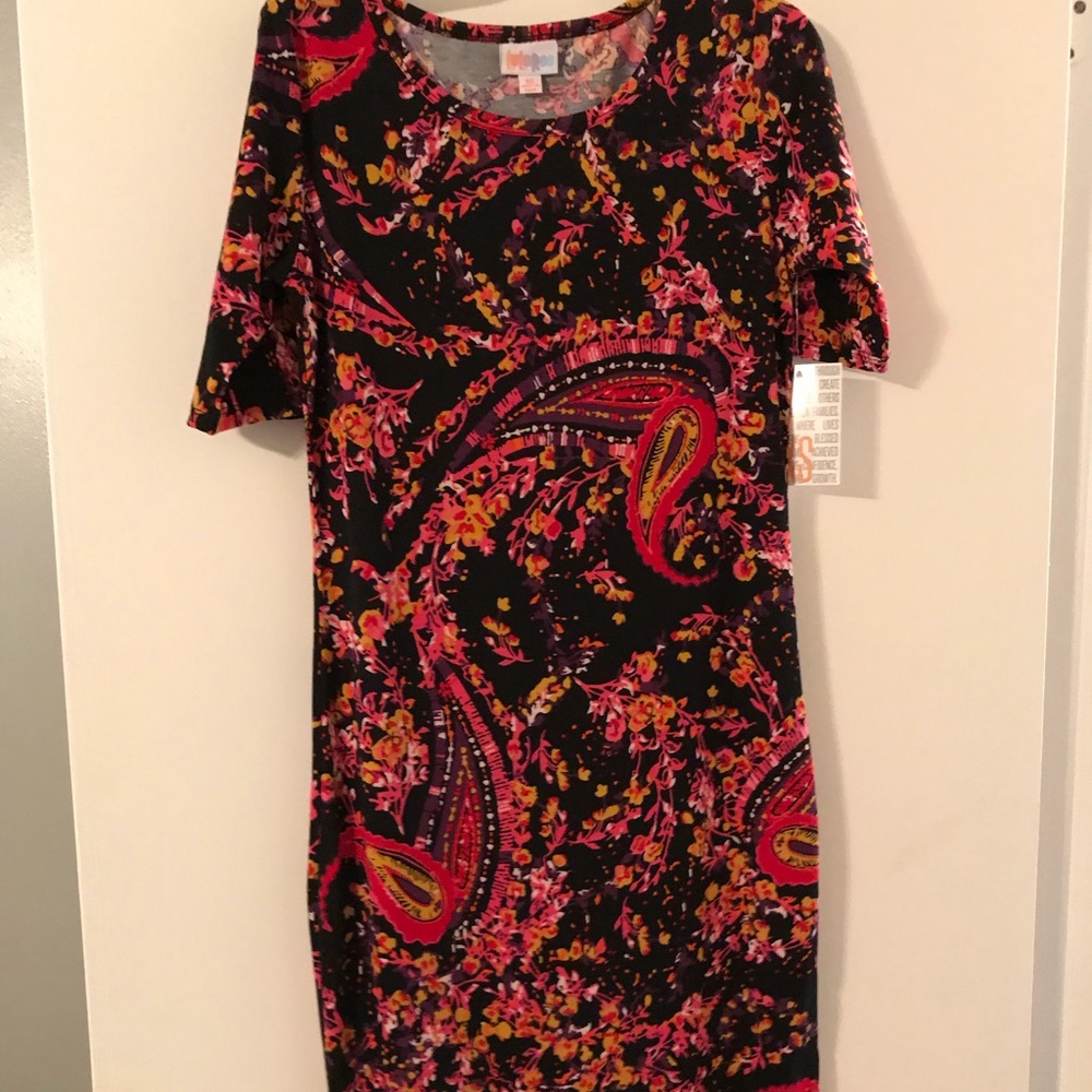 LuLaRoe xs paisley black dress Julia